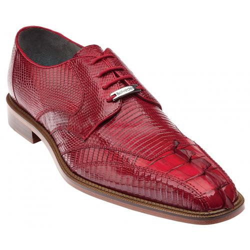 Belvedere "Topo" Red Genuine Hornback Crocodile / Lizard Shoes 1480.